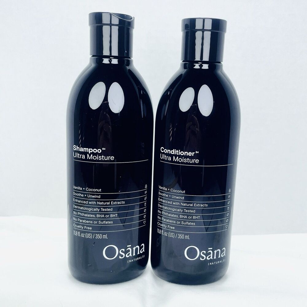 2 Pc Osana Naturals Ultra Moisture Shampoo & Conditioner Vanilla Coconut 11.8 oz